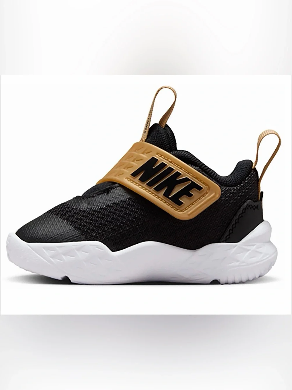 Nike Toddlers Team Hustle D12 Black/Gold Shoes!!(5)